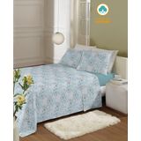 Jogo De Cama Queen Estampado Solar 2,20m X 2,40m Com 4 Peças