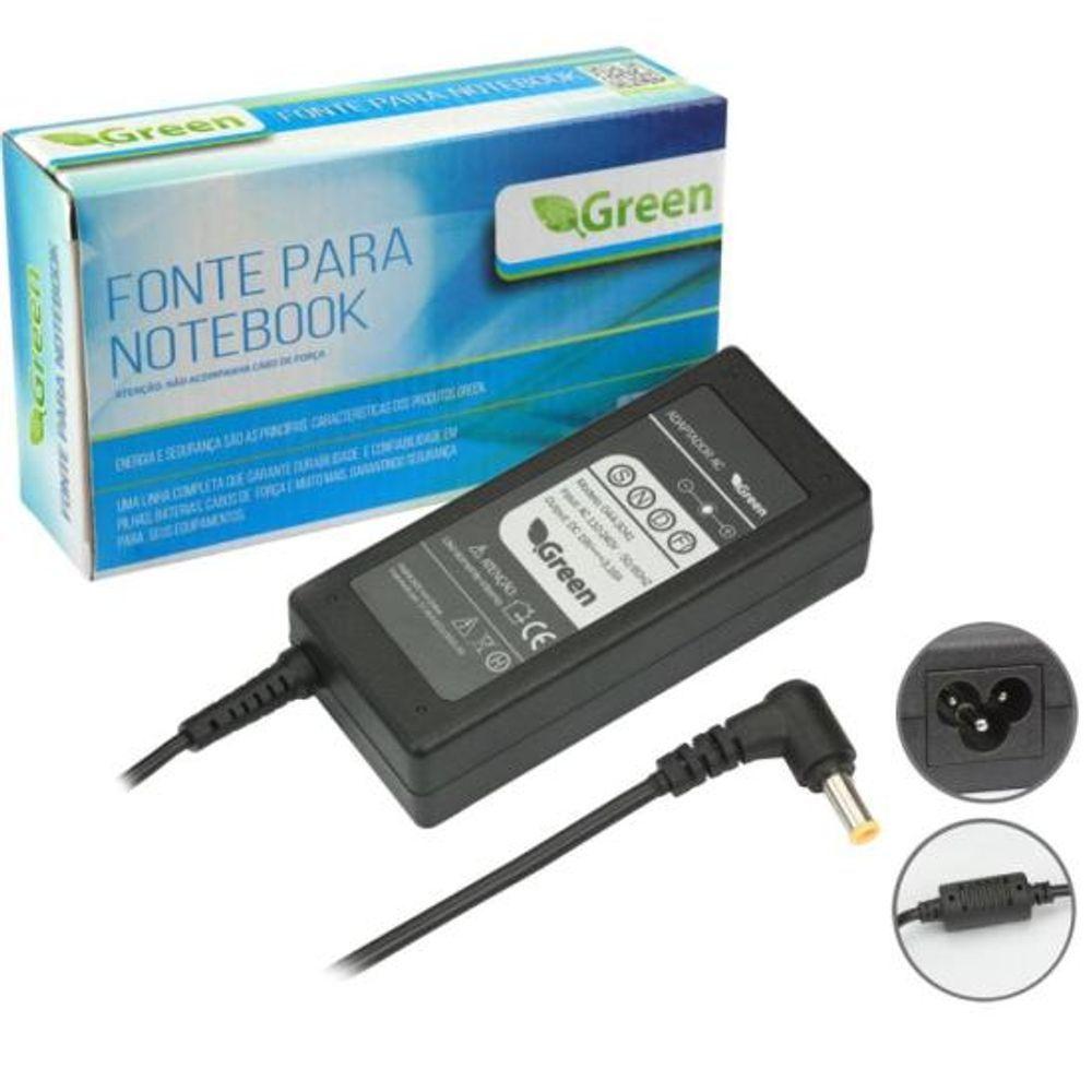 Fonte Para Notebook Samsung 19v 3,16a Bivolt 5,0mm Green