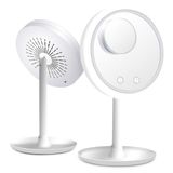 Espelho Maquiagem Com Ventilador E Led + Espelho 5x Aumento