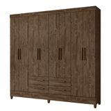 Guarda Roupa Florida Quarto Casal Com 8 Portas E 4 Gavetas Castanho