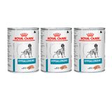Kit 3un.ração Úmida Lata Royal Canin Veterinary Hypoallergenic Cães Adultos 400g