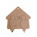 Porta Chaves Modular Casal Com 2 Chaves Em Mdf Natural