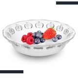 Saladeira Redonda Tigela Bowl De Vidro Travessa Transparente