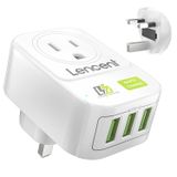 Adaptador De Viagem Lencent Dos Eua Para O Reino Unido 3 Adaptador De Alimentação Usb Tipo A A G