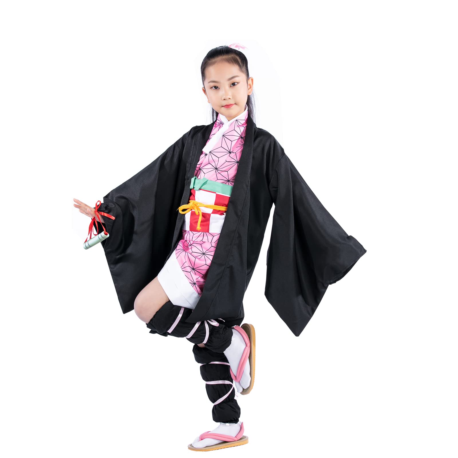 Fantasia De Cosplay Fenglong-yb Kimono Anime Para Crianças Nezuko