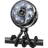 Ventilador De Carrinho De Criança Bearwind Portable Com Luz Noturna Led Preta