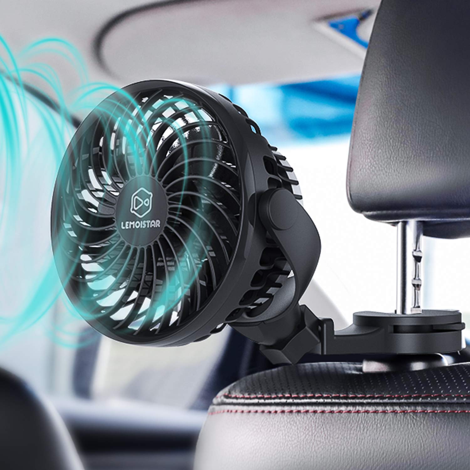 Ventilador De Carro Lemoistar Circulador De Carro Alimentado Por Usb 4 Velocidades 360°