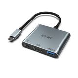 Adaptador Multiporta Av Digital Usb-c Jeswo Com 4k Hdmi E Usb 3.0