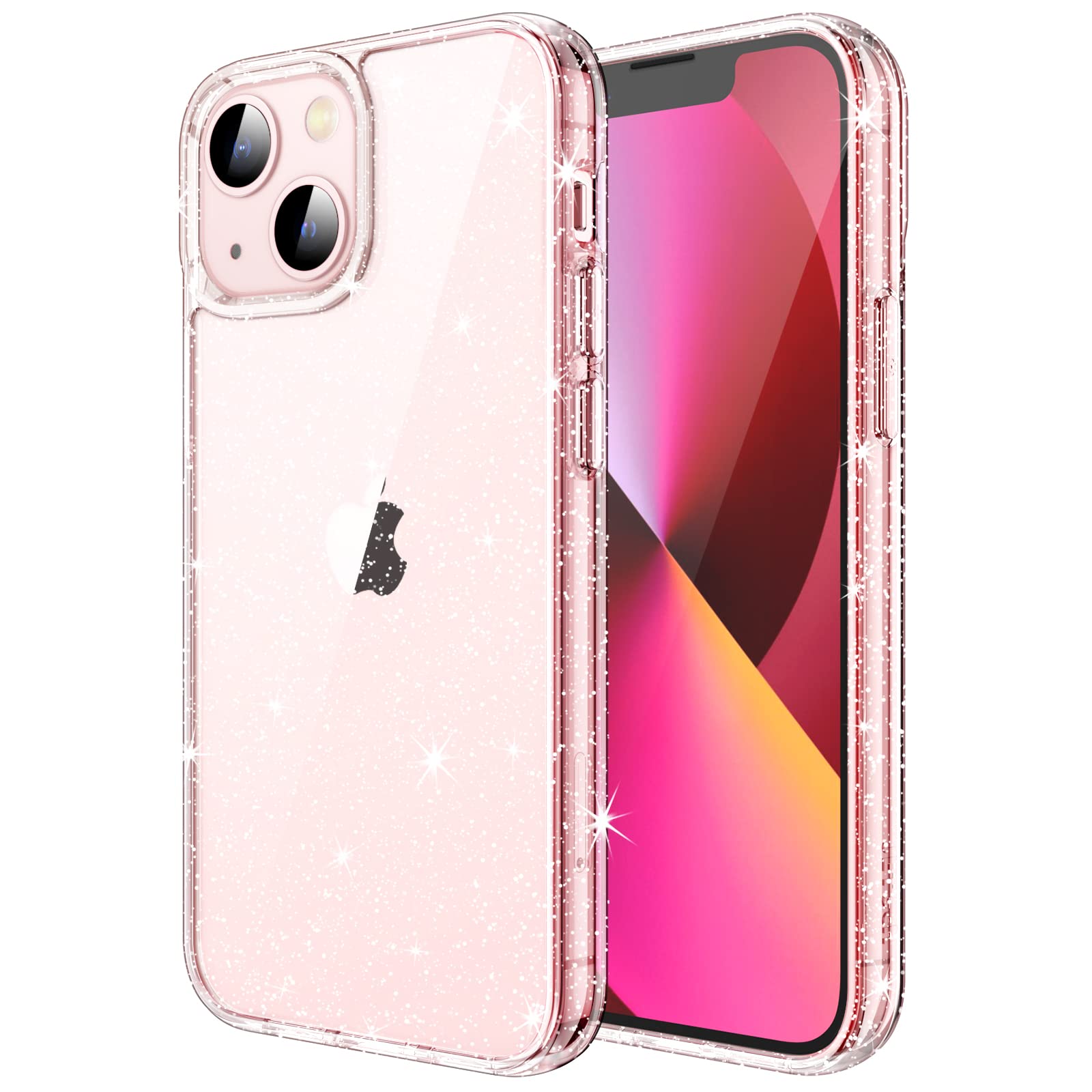 Capa Jetech Glitter Para Iphone 13 De 6,1 Polegadas À Prova De Choque Transparente