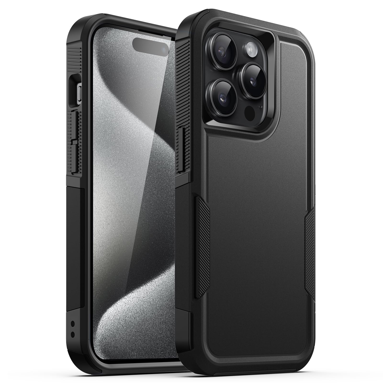 Capa De Telefone Jetech Para Iphone 15 Pro Max 6,7&quot; Preta À Prova De Choque