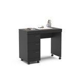 Mesa Osaka 90cm Com 3 Gavetas Com Rodízio Politorno Preto