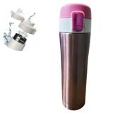 Garrafa Térmica Squeeze Inox 500ml A Vácuo Rosa Gold