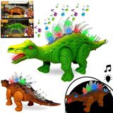 Dinossauro De Brinquedo Estegossauro Anda Emite Som Luz Led