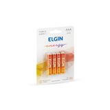 Pilha Zinco Carvão R03p Aaa Blister Com 4 Un Elgin 82186