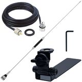 Antena Bobinada Px 67cm Suporte Caminhonete Camionete Adaptavel Cabo 5,5m