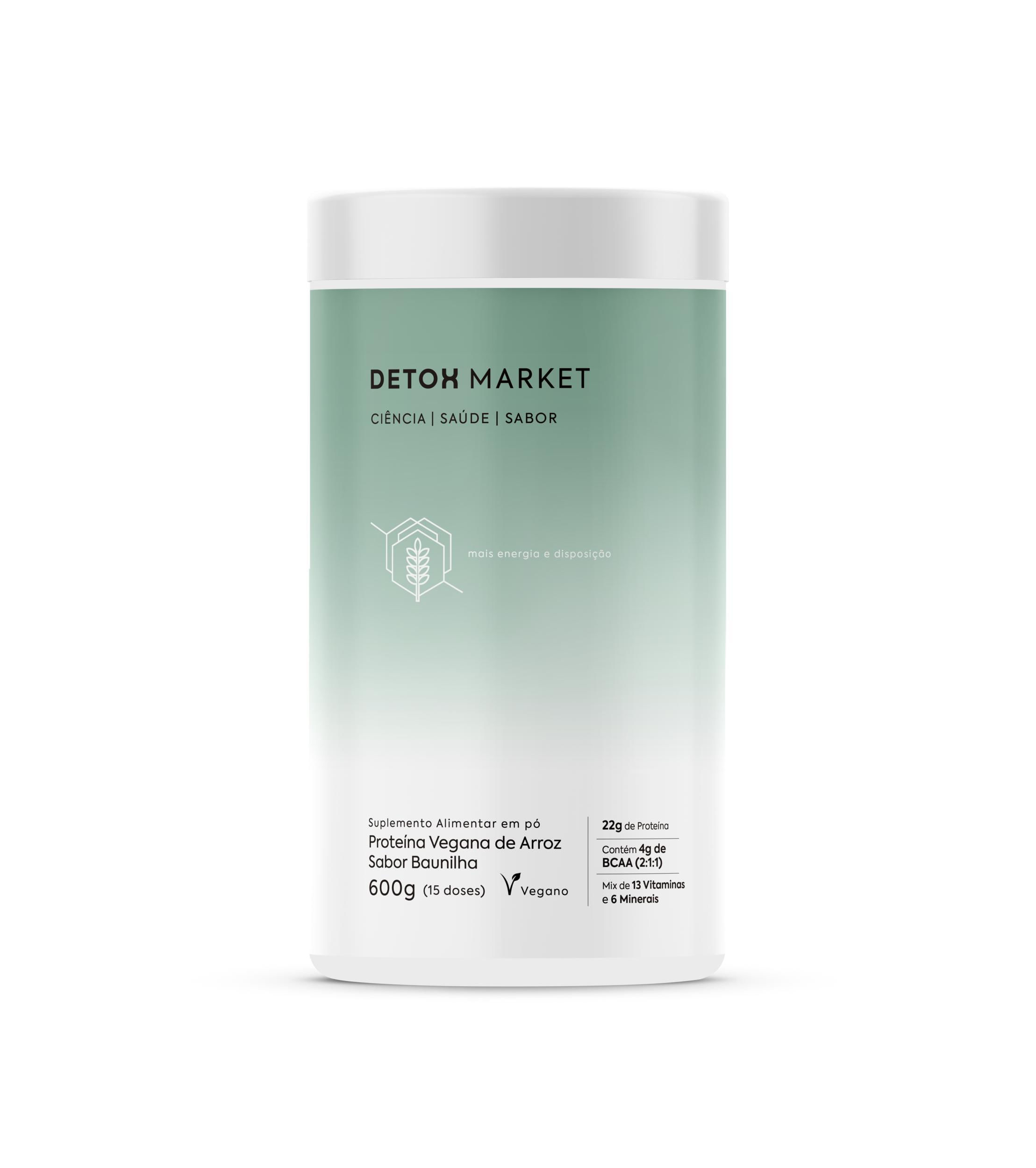 Proteína Vegana De Arroz Orgânica Detox Market Baunilha 600g