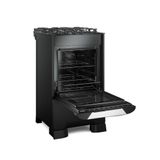 Fogão De Piso Mueller 4 Bocas Decorato Vetro, Mesa De Vidro, Acendimento Automático, Preto Fosco, Bivolt