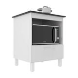Balcão Para Cooktop Standart 4 Bocas 1 Porta Mdp J Carvalho Branco/tampo Preto