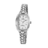 Relogio Feminino Champion Quadrado Prata Com Pedras No Fundo