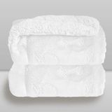 Cobertor Donna Laço Bebê Plush Sherpa Branco - 90x110cm