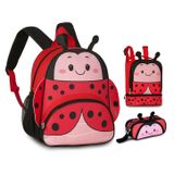 Mochila Infantil Feminina Clio Style Vermelha - Kit Escolar 13l