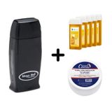 Roll On Mega Bell Depilação + 5 Ceras Refil + Papel Perlon