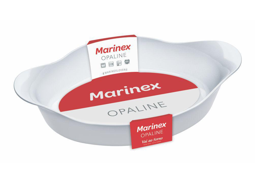 Assadeira Marinex Oval Opaline Grande 1,4 Litros