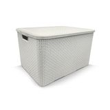 Cesto Organizador Rattan 7 Litros Com Tampa Branco Arqplast