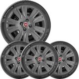 Kit 4 Calota Fiat Palio Punto Siena Aro 15 Grafite 204cp