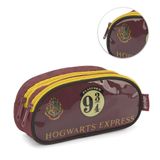 Estojo 2 Divisória Harry Potter Vinho Hogwarts Luxcel