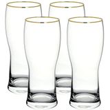Jogo 4 Copos Para Cerveja Prague Gold Rim 300ml Bohemia