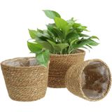 Cesto Vaso Cachepot Fibra Natural Decorativo Palha Boho Chic