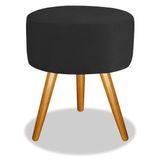 Puf, Puff Para Sala Pé Palito Preto 50 Cm Altura