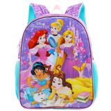 Mochila Infantil Princesas Disney Costas Tam M Escolar