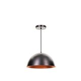 Lustre Pendente Meia Lua Preto 30cm Lustre Para Sala Quarto