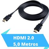 Cabo Hdmi 2.0 4k Achatado 3d Full Hd Tv Game Pc 5,0 Metros