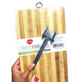 Tábua De Corte Bambu 32cm  Martelo Amaciador Carnes