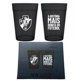 Jogo 2 Copos Americanos Vasco Da Gama Prime Preto 190ml Luva