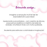 Boneca Bebê Reborn Cabelo Castanho + Bolsa 20 Itens Enxoval