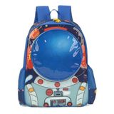 Mochila De Costas Infantil Foguete Astronauta - Azul