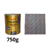 10 Pisos Tátil Alerta Cinza Pvc 25x25 + 1 Cola 750g