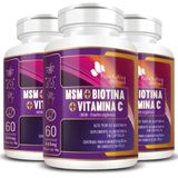 Kit 3x Msm + Biotina + Vitamina C 60 Cápsulas - Flora Nativa