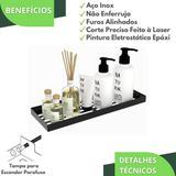 Porta Shampoo Inox Suporte De Parede Banheiro Preto Max