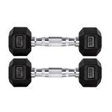 Par Halteres 2kg +2kg Dumbbell Sextavado Emborrachado Pegada Cromada Gallant (gdb02f3b-pt)