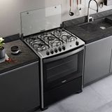 Fogão 5 Bocas Com Mesa Inox Dako Magister