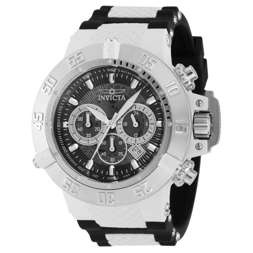 Relogio Masculino Analogico De Quartzo 50mm, Invicta Subaqua Noma Iii 38995, Preto E Branco