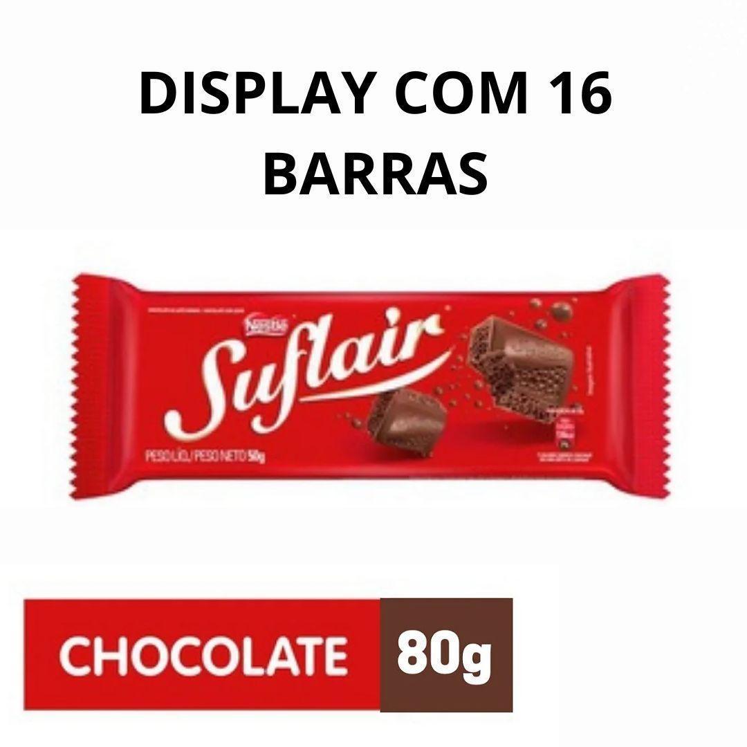 Chocolate Nestlé Suflair Leite Display Com 16 Barras De 80g