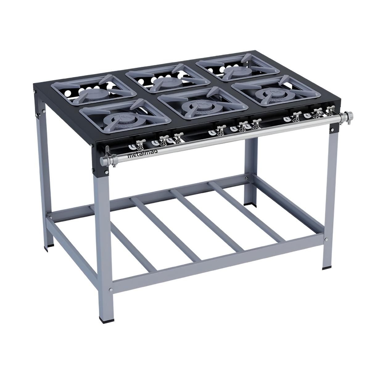 Fogão 6 Bocas Metalmaq Stori Premium 30x30 Cinza - N/a - M15 Fogão 6 Bocas Metalmaq Stori Premium 30x30 Cinza - N/a - M15