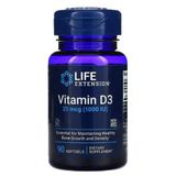 Vitamina D3, 25mcg, 1,000 Iu, 90 Softgels, Life Extension