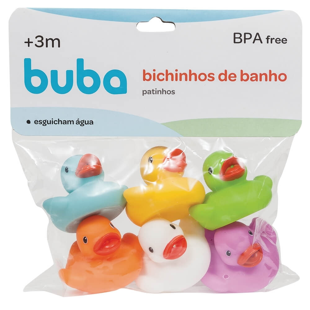 Kit Com 6 Patinhos De Banho Colors Buba